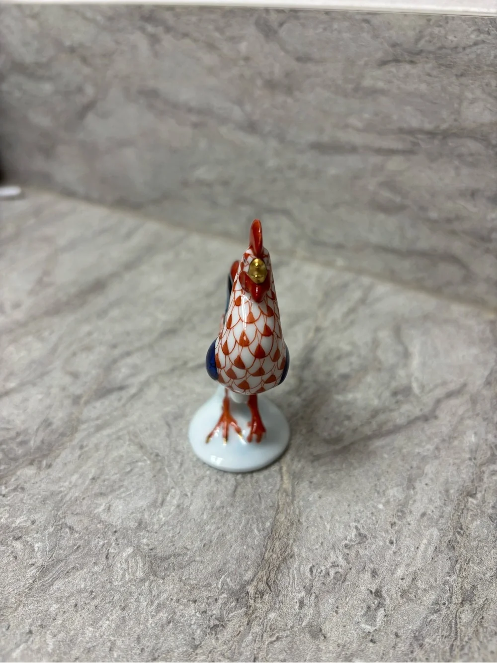 Multicolor Porcelain Rooster Figurine - Decorative Home Accent - Picture 4 of 6